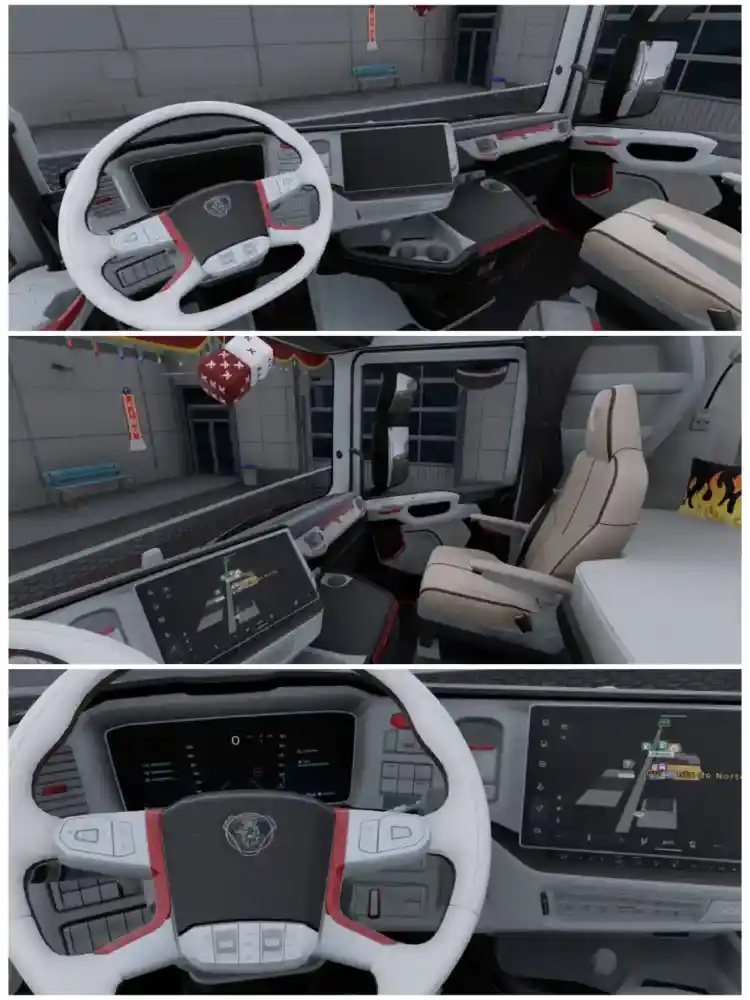 Scania S 2016 – White & Red Interior Mod for ETS2