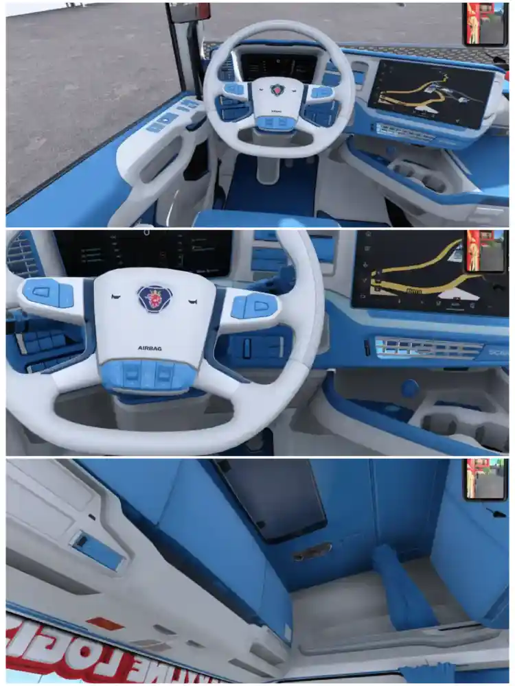 Insanux S16 Superline Interior – White/Blue & Orange/Black