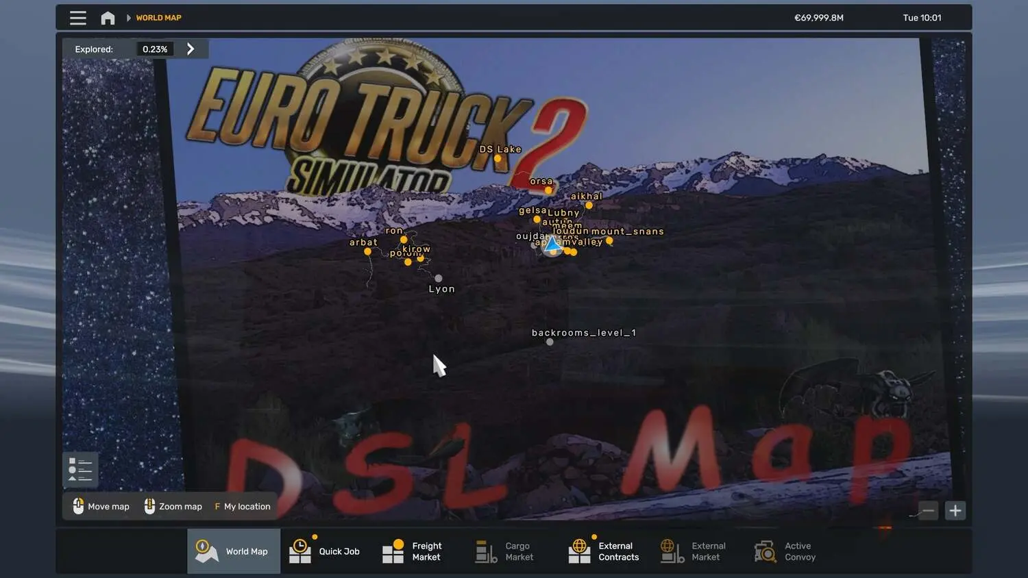 DSL Extreme Roads Map for Euro Truck Simulator 2 1.3 (v1.40 – 1.55+)